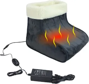 ObboMed MF-2010N Far Infrared Carbon Fiber Heated Foot Warmer/Boots/Slippers, 12V 20W – Auto Off