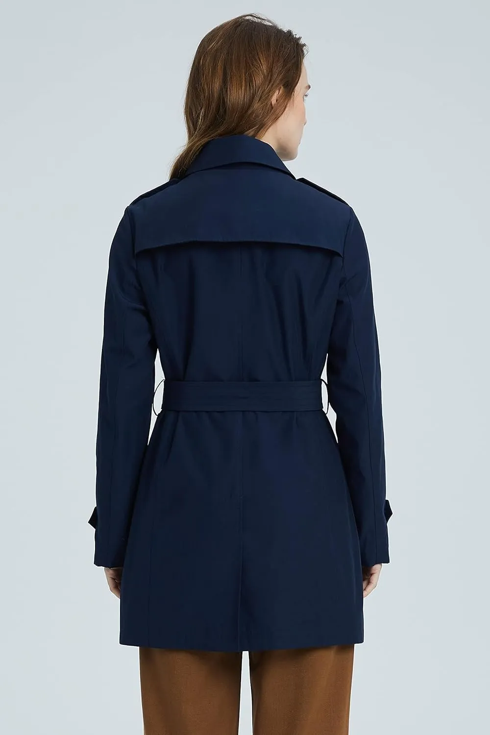 Orolay Women's Belted Trench Coat Windproof Classic Overcoat Slim Outdoor Jackets with Wide Lapel