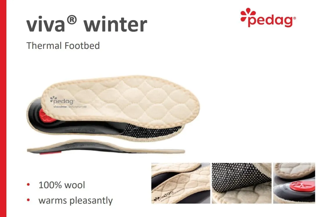 Pedag Viva Winter | Insulating Insoles | Made in Germany | Heel Cushion, Longitudinal & Metatarsal Arch Support | Boost Warmth & Comfort | 1 Pair | Women US 11/ Men 8/ EU 41