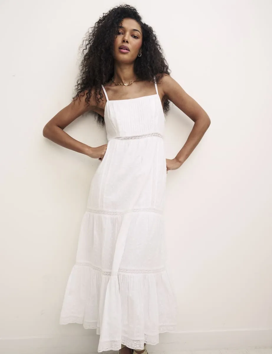 Petite White Sylvia Midi Dress