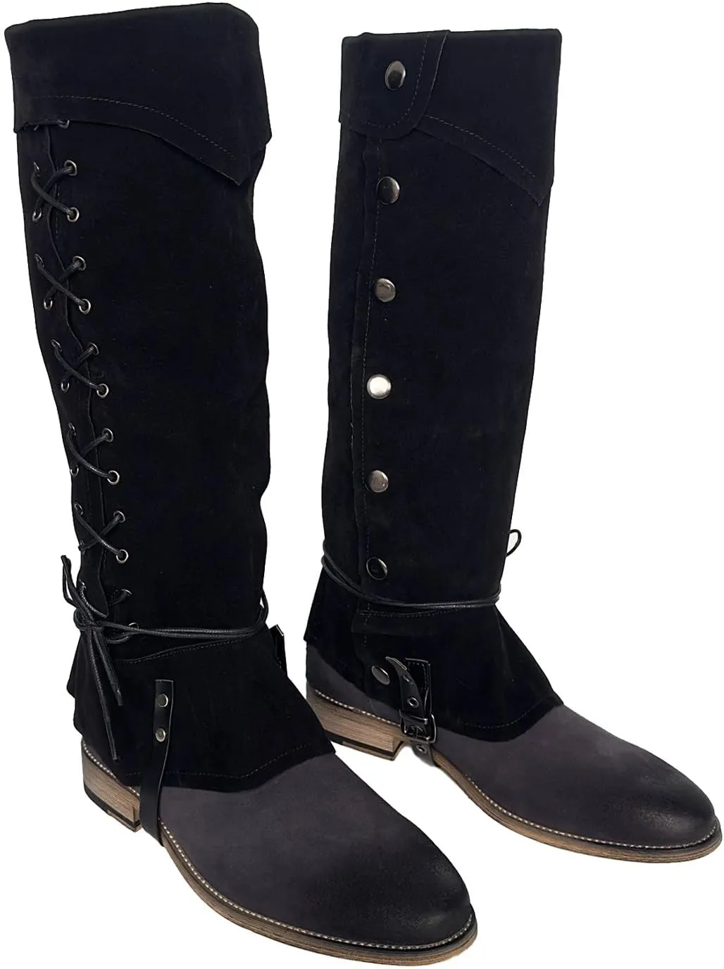 Pirate & Viking Medieval Guard Armor Faux Leather Steampunk Renaissance Boot Covers for Halloween Costumes