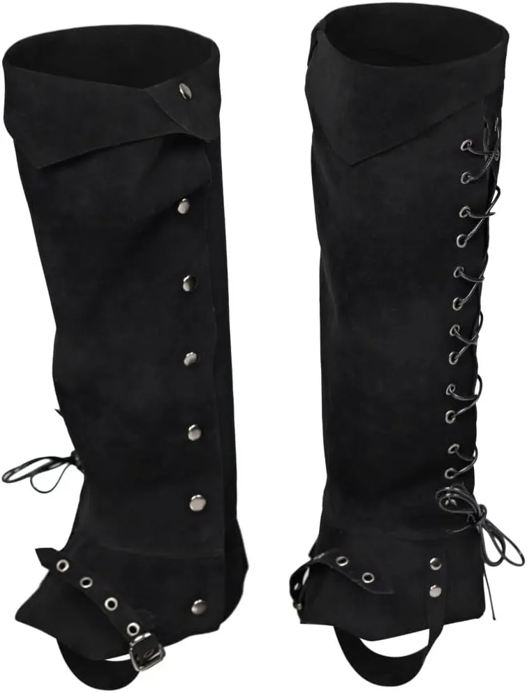 Pirate & Viking Medieval Guard Armor Faux Leather Steampunk Renaissance Boot Covers for Halloween Costumes