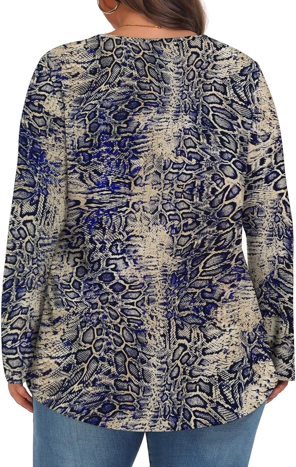 Plus Size Tops for Women Winter Long Sleeve Shirts Crew Neck Casual Loose Tunic Blouse 1X-5X