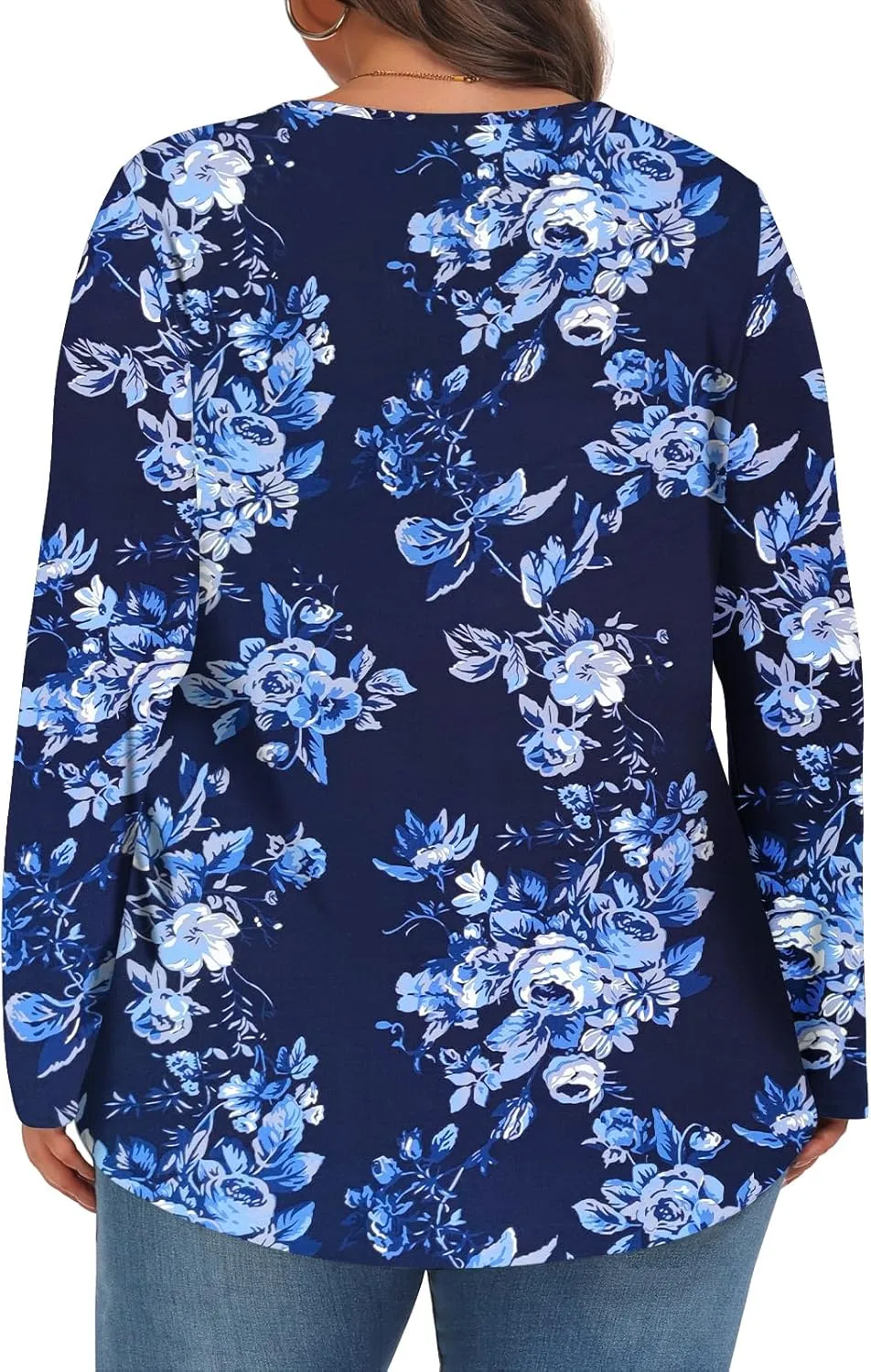 Plus Size Tops for Women Winter Long Sleeve Shirts Crew Neck Casual Loose Tunic Blouse 1X-5X
