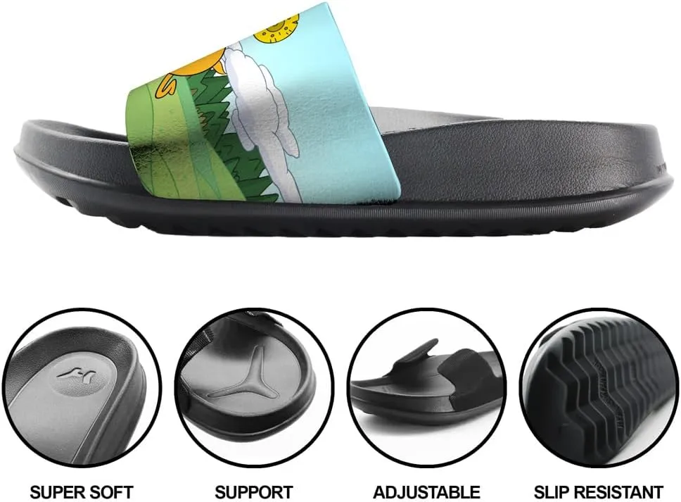 Popfunk Adventure Time Finn and Jake Charge Unisex Adult Slides Adjustable Flip Flop Sandals Officially Licensed Hypd Slydr Switch™