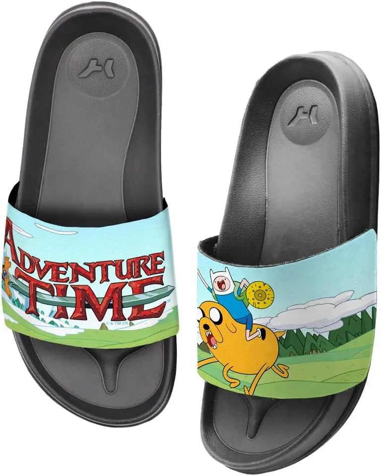 Popfunk Adventure Time Finn and Jake Charge Unisex Adult Slides Adjustable Flip Flop Sandals Officially Licensed Hypd Slydr Switch™