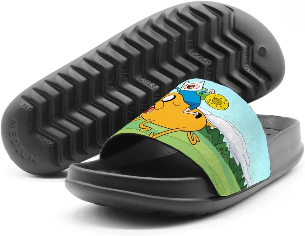Popfunk Adventure Time Finn and Jake Charge Unisex Adult Slides Adjustable Flip Flop Sandals Officially Licensed Hypd Slydr Switch™