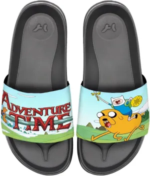 Popfunk Adventure Time Finn and Jake Charge Unisex Adult Slides Adjustable Flip Flop Sandals Officially Licensed Hypd Slydr Switch™