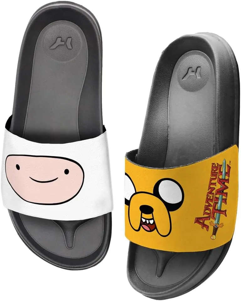 Popfunk Adventure Time Finn Jake Faces Unisex Adult Slides Adjustable Flip Flop Sandals Officially Licensed Hypd Slydr Switch™