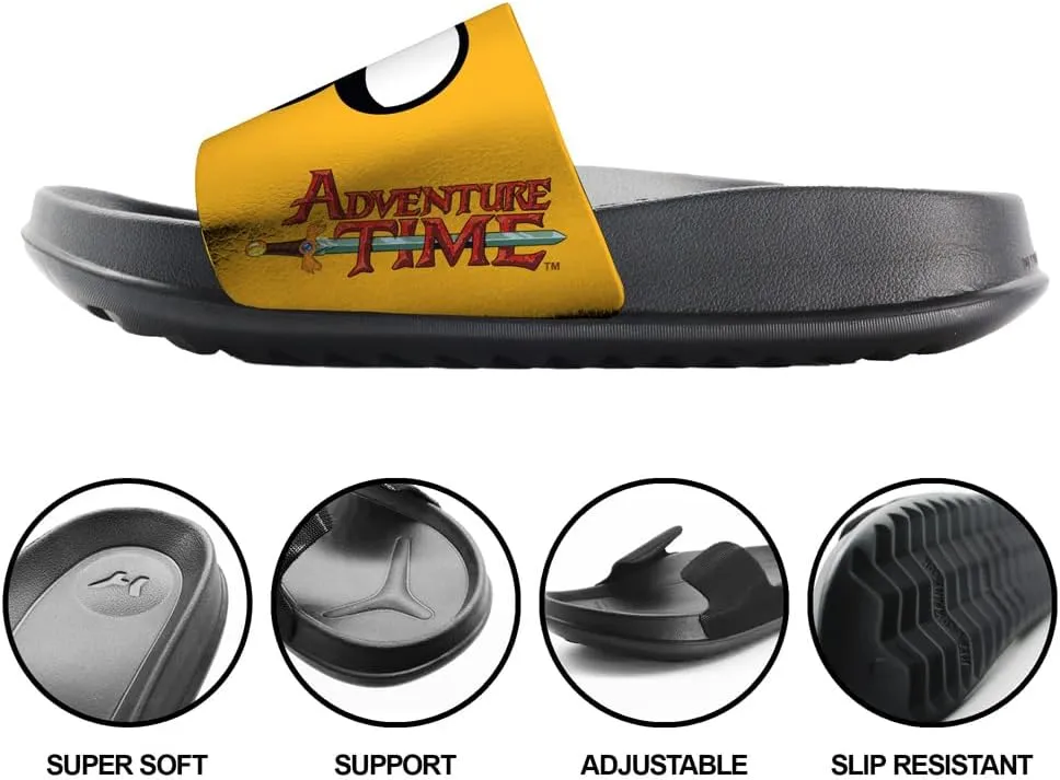 Popfunk Adventure Time Finn Jake Faces Unisex Adult Slides Adjustable Flip Flop Sandals Officially Licensed Hypd Slydr Switch™