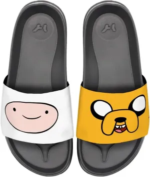Popfunk Adventure Time Finn Jake Faces Unisex Adult Slides Adjustable Flip Flop Sandals Officially Licensed Hypd Slydr Switch™