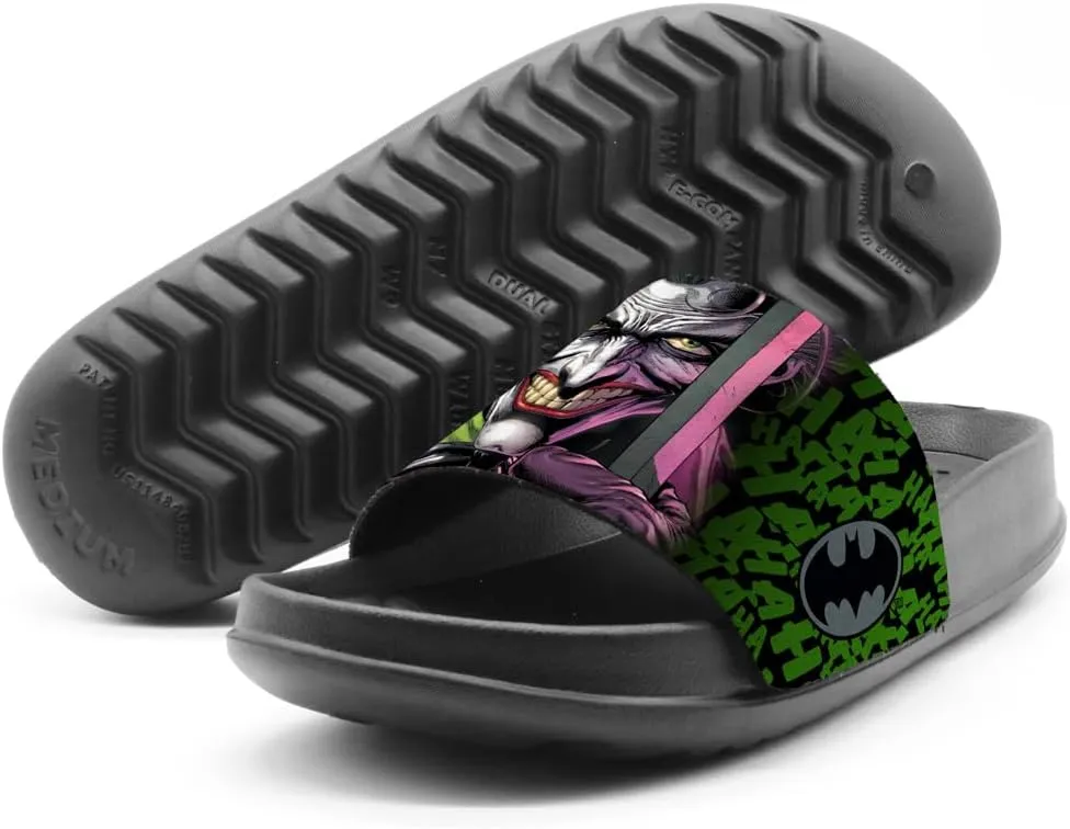 Popfunk Batman Joker Face to Face Unisex Adult Slides Adjustable Flip Flop Sandals Officially Licensed Hypd Slydr Switch™
