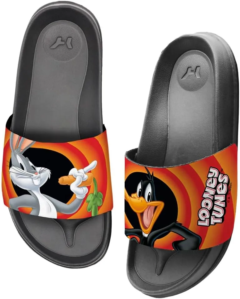 Popfunk Looney Tunes Bugs Daffy Pair Unisex Adult Slides Adjustable Flip Flop Sandals Officially Licensed Hypd Slydr Switch™