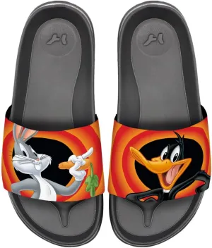 Popfunk Looney Tunes Bugs Daffy Pair Unisex Adult Slides Adjustable Flip Flop Sandals Officially Licensed Hypd Slydr Switch™