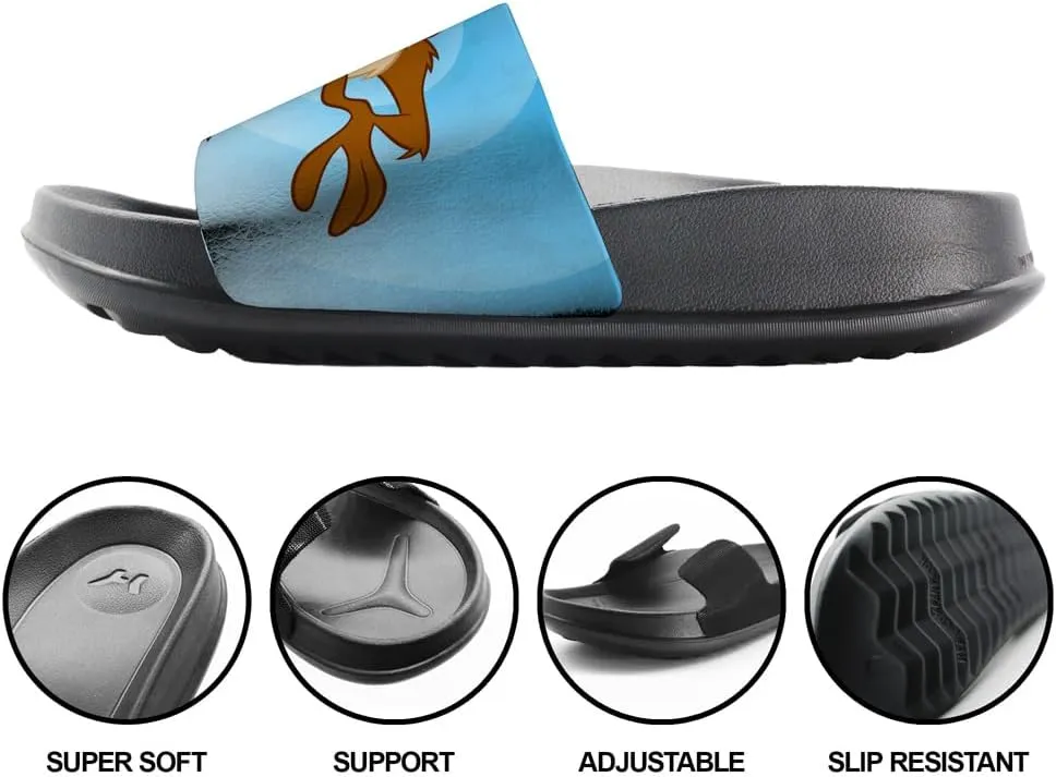 Popfunk Looney Tunes Taz Circle Unisex Adult Slides Adjustable Flip Flop Sandals Officially Licensed Hypd Slydr Switch™