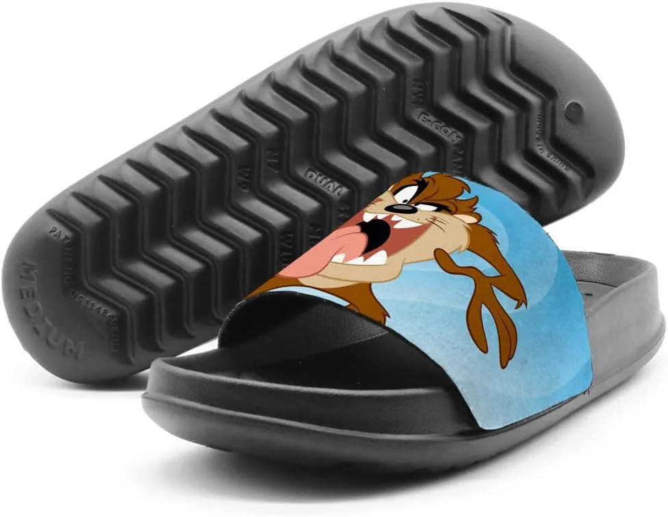 Popfunk Looney Tunes Taz Circle Unisex Adult Slides Adjustable Flip Flop Sandals Officially Licensed Hypd Slydr Switch™