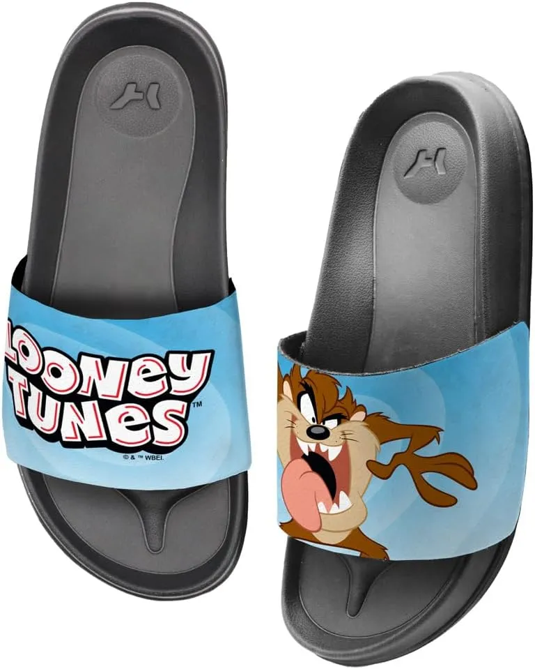Popfunk Looney Tunes Taz Circle Unisex Adult Slides Adjustable Flip Flop Sandals Officially Licensed Hypd Slydr Switch™