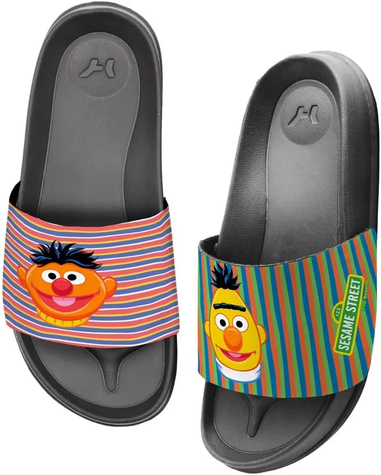 Popfunk Sesame Street Bert Ernie Face Unisex Adult Slides Sandals Officially Licensed Hypd Slydr Switch™