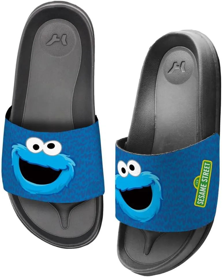 Popfunk Sesame Street Cookie Monster Face Unisex Adult Slides Sandals Officially Licensed Hypd Slydr Switch™