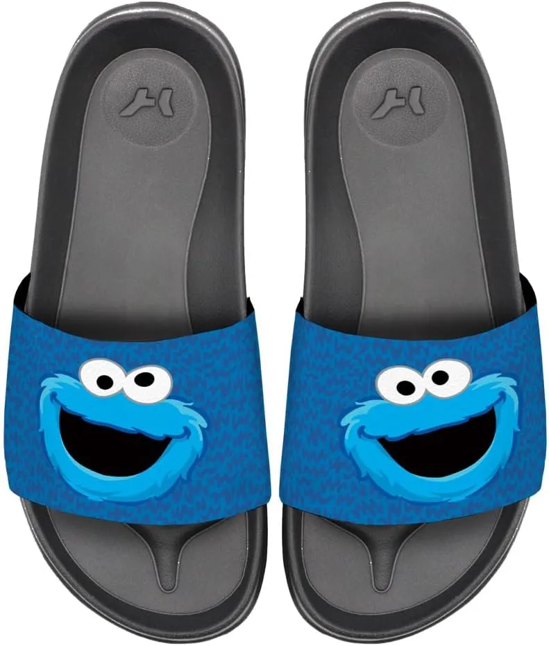 Popfunk Sesame Street Cookie Monster Face Unisex Adult Slides Sandals Officially Licensed Hypd Slydr Switch™