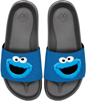 Popfunk Sesame Street Cookie Monster Face Unisex Adult Slides Sandals Officially Licensed Hypd Slydr Switch™