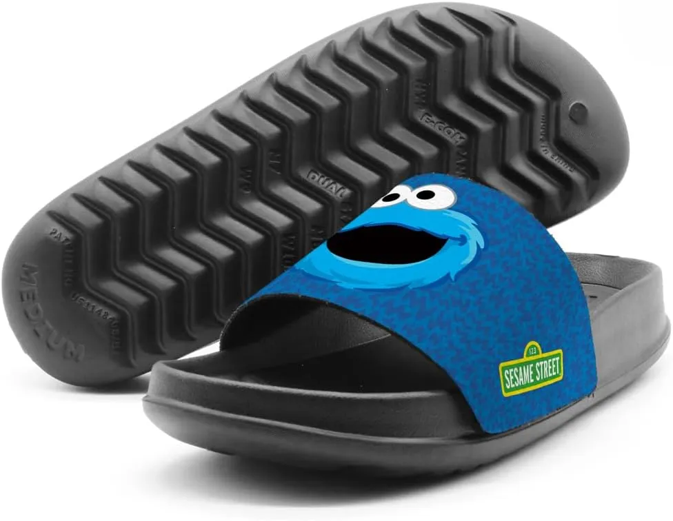 Popfunk Sesame Street Cookie Monster Face Unisex Adult Slides Sandals Officially Licensed Hypd Slydr Switch™