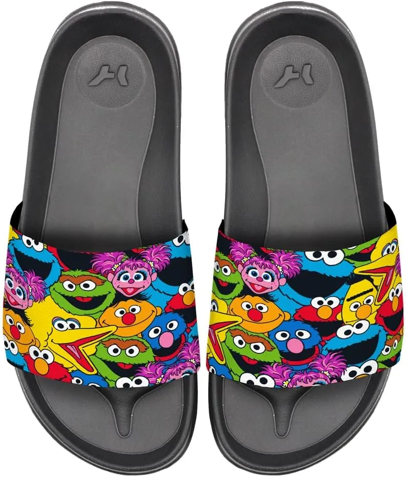 Popfunk Sesame Street Face Pattern Unisex Adult Slides Sandals Officially Licensed Hypd Slydr Switch™