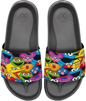 Popfunk Sesame Street Face Pattern Unisex Adult Slides Sandals Officially Licensed Hypd Slydr Switch™