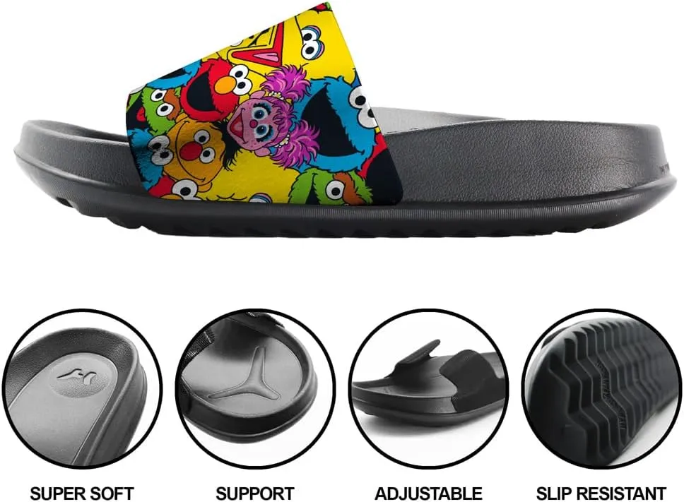 Popfunk Sesame Street Face Pattern Unisex Adult Slides Sandals Officially Licensed Hypd Slydr Switch™