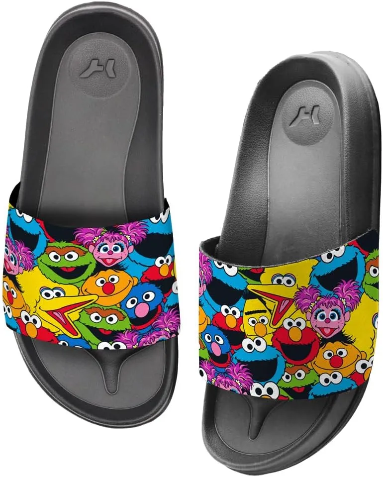 Popfunk Sesame Street Face Pattern Unisex Adult Slides Sandals Officially Licensed Hypd Slydr Switch™