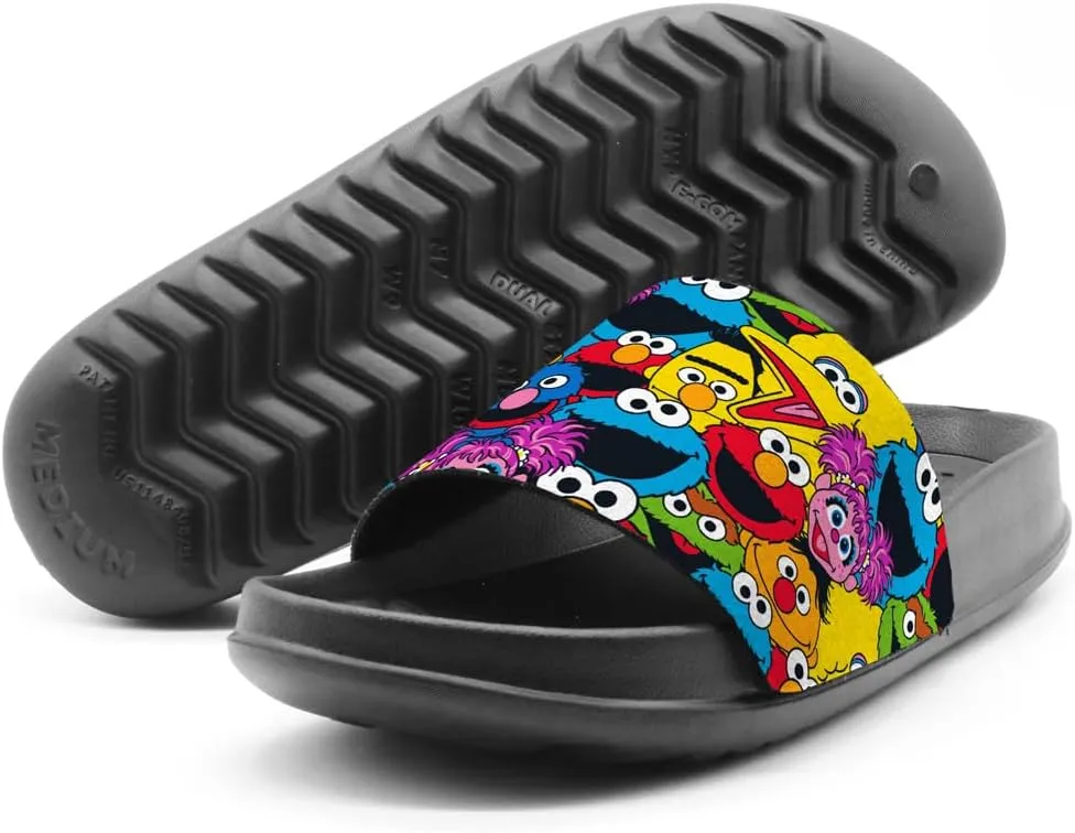 Popfunk Sesame Street Face Pattern Unisex Adult Slides Sandals Officially Licensed Hypd Slydr Switch™