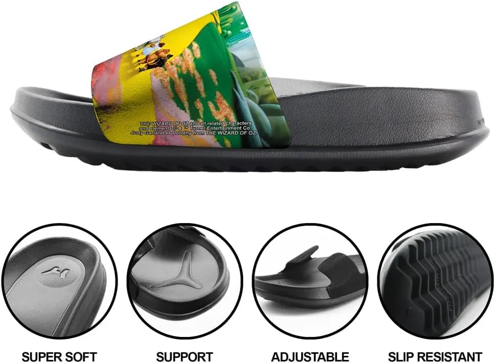 Popfunk Wizard of Oz Journey to the Emerald City Unisex Adult Slides Adjustable Flip Flop Sandals Officially Licensed Hypd Slydr Switch™