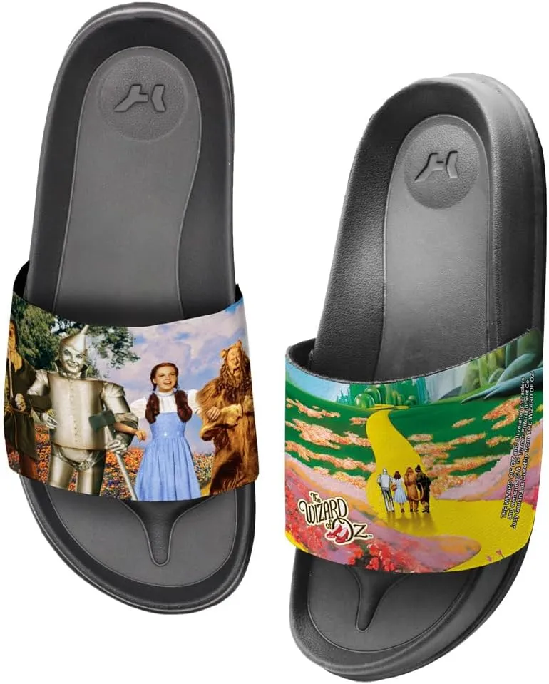 Popfunk Wizard of Oz Journey to the Emerald City Unisex Adult Slides Adjustable Flip Flop Sandals Officially Licensed Hypd Slydr Switch™