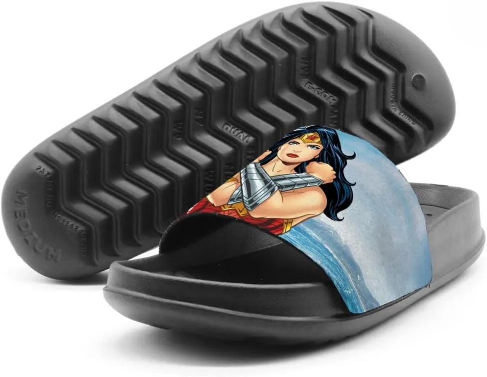 Popfunk Wonder Woman Themyscira Unisex Adult Slides Adjustable Flip Flop Sandals Officially Licensed Hypd Slydr Switch™