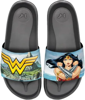 Popfunk Wonder Woman Themyscira Unisex Adult Slides Adjustable Flip Flop Sandals Officially Licensed Hypd Slydr Switch™
