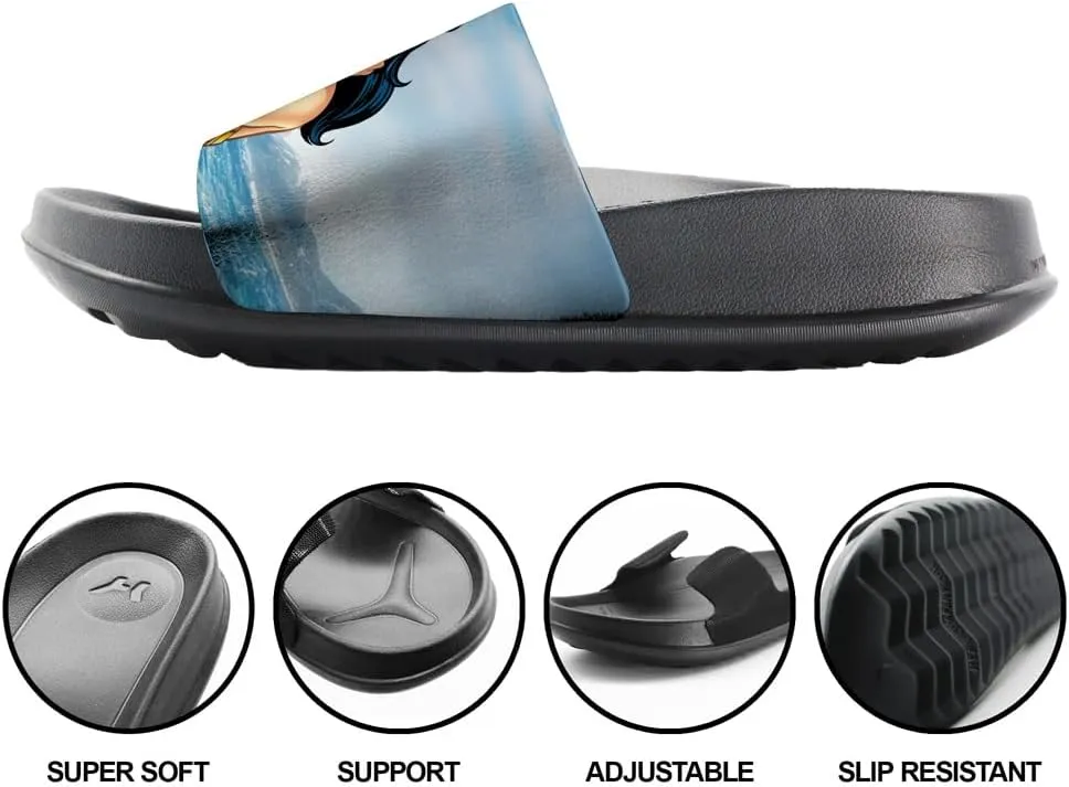 Popfunk Wonder Woman Themyscira Unisex Adult Slides Adjustable Flip Flop Sandals Officially Licensed Hypd Slydr Switch™
