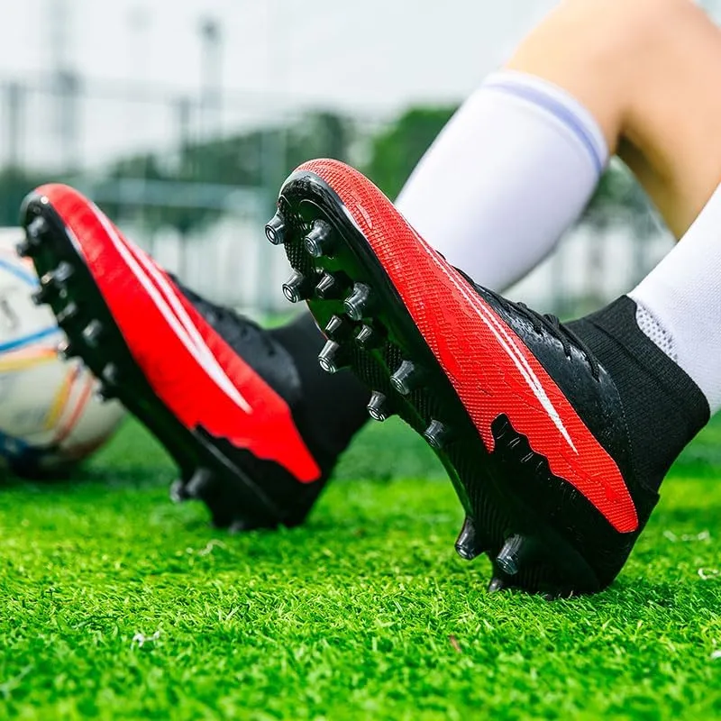Professional High-Top Breathable Athletic Football Boots for Men's Soccer Shoes and Cleats Suitable for Both Outdoor and Indoor Play