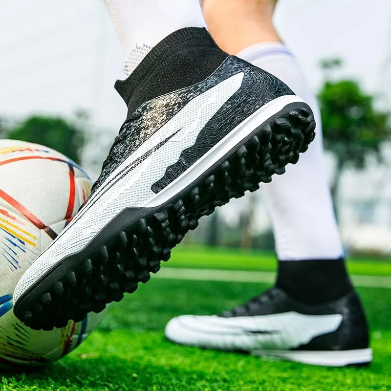 Professional High-Top Breathable Athletic Football Boots for Men's Soccer Shoes and Cleats Suitable for Both Outdoor and Indoor Play