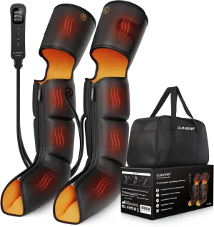 QUINEAR Leg Massager, 3-in-1 Foot Calf & Thigh Massager with Heat and Compression Therapy, Leg Massage Boots for Swollen Legs, Edema, RLS Pain Relief, FSA HSA Eligible