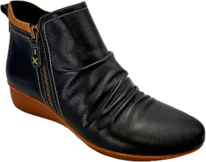 Revere Plymouth Women's Wedge Ankle Booties – Premium Leather with Contoured Arch Support and Customizable Orthotic-Friendly Design