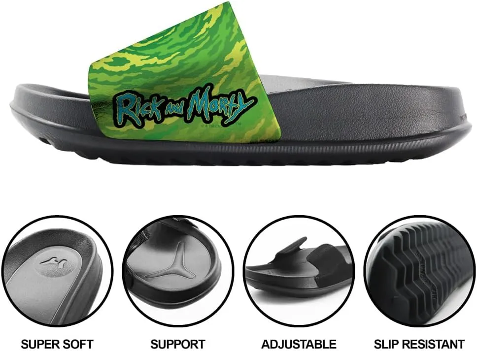 Rick and Morty Portal Unisex Adult Slides Adjustable Flip Flop Sandals Officially Licensed Hypd Slydr Switch™