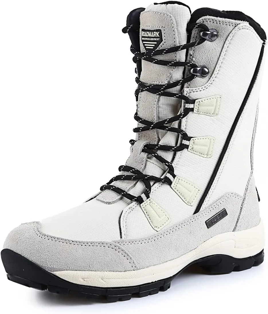ROCKMARK Women's Waterproof Snow Boots Mid Calf Warm Winter Outdoor Footwear