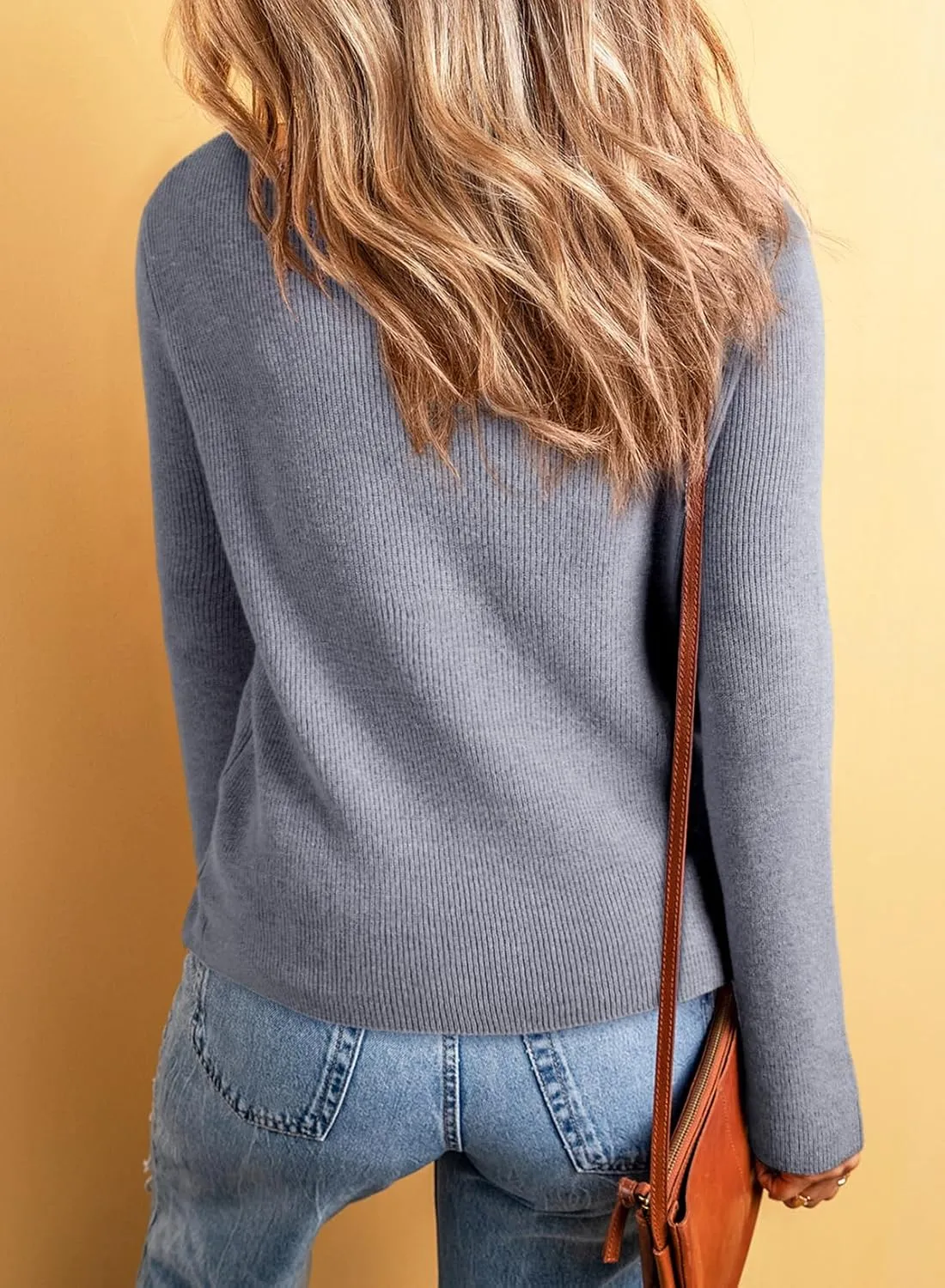 Sidefeel Womens Cardigan Sweaters V Neck Button Long Sleeve Knit Oversized Cardigans