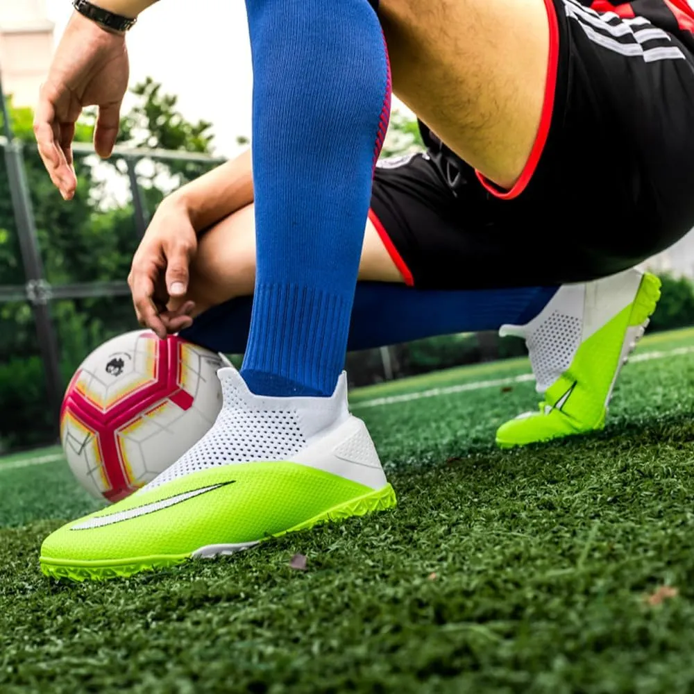 Soft Athletic Soccer Boots for Men: Boys Non-Slip Professional Football Cleats for Outdoor Competition Training