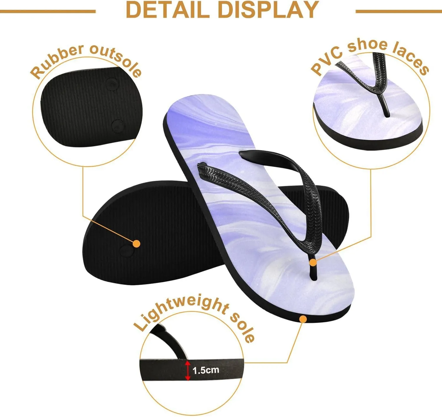 SPRIPORT Marble Slim Flip Flops for Women Men Comfortable Casual Thong Cushion Sandals with Non-Slip Rubber Sole Outdoor Sandals for Walking Beach Summer