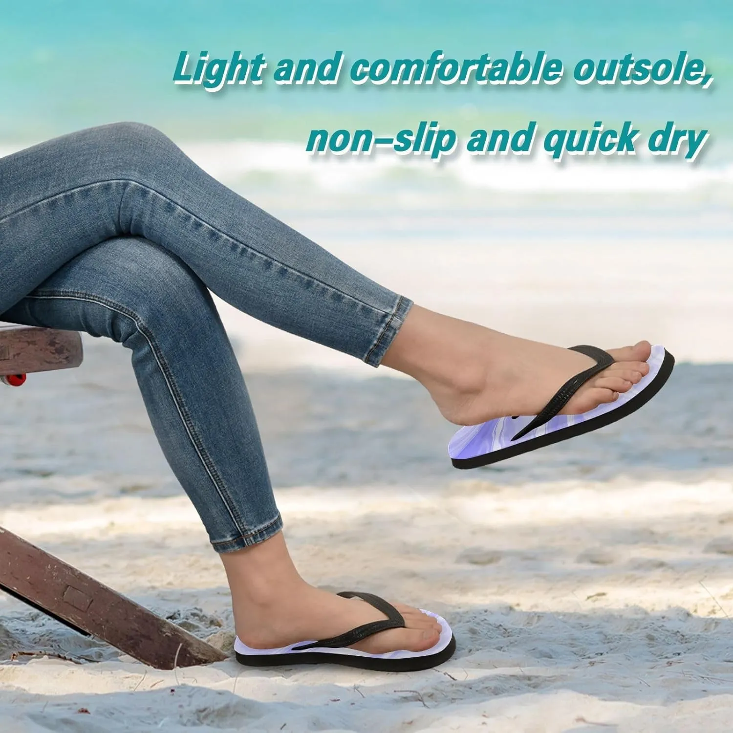 SPRIPORT Marble Slim Flip Flops for Women Men Comfortable Casual Thong Cushion Sandals with Non-Slip Rubber Sole Outdoor Sandals for Walking Beach Summer