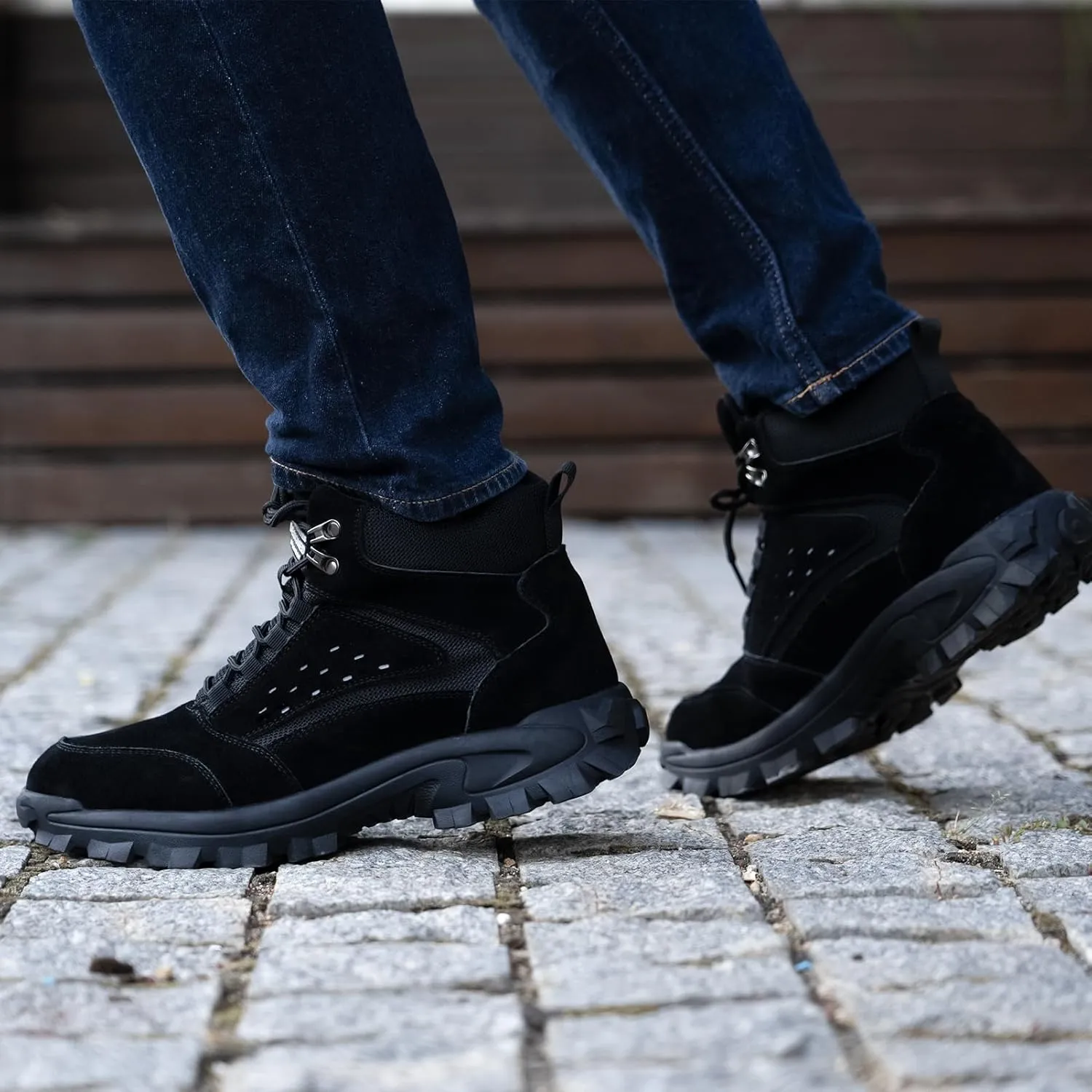 Steel Toe Work Boots for Men Women Slip-on Chelsea Boots, Men's Industrial Construction Shoes, Waterproof, Lightweight, Comfortable, Non-slip Safety Boots…