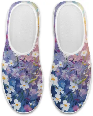 Stylish Print Women's Slip on Walking Shoes Low-Top Mesh Flat Sneaker Shoes Size 5-10.5