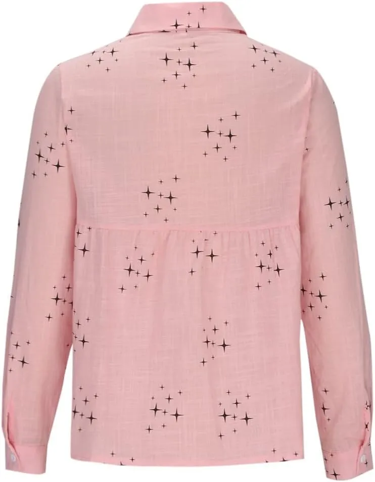 Summer Tops for Women 2023 Casual Long Sleeve Linen Button Down Shirts Plus Size Collared Business Casual Work Blouses