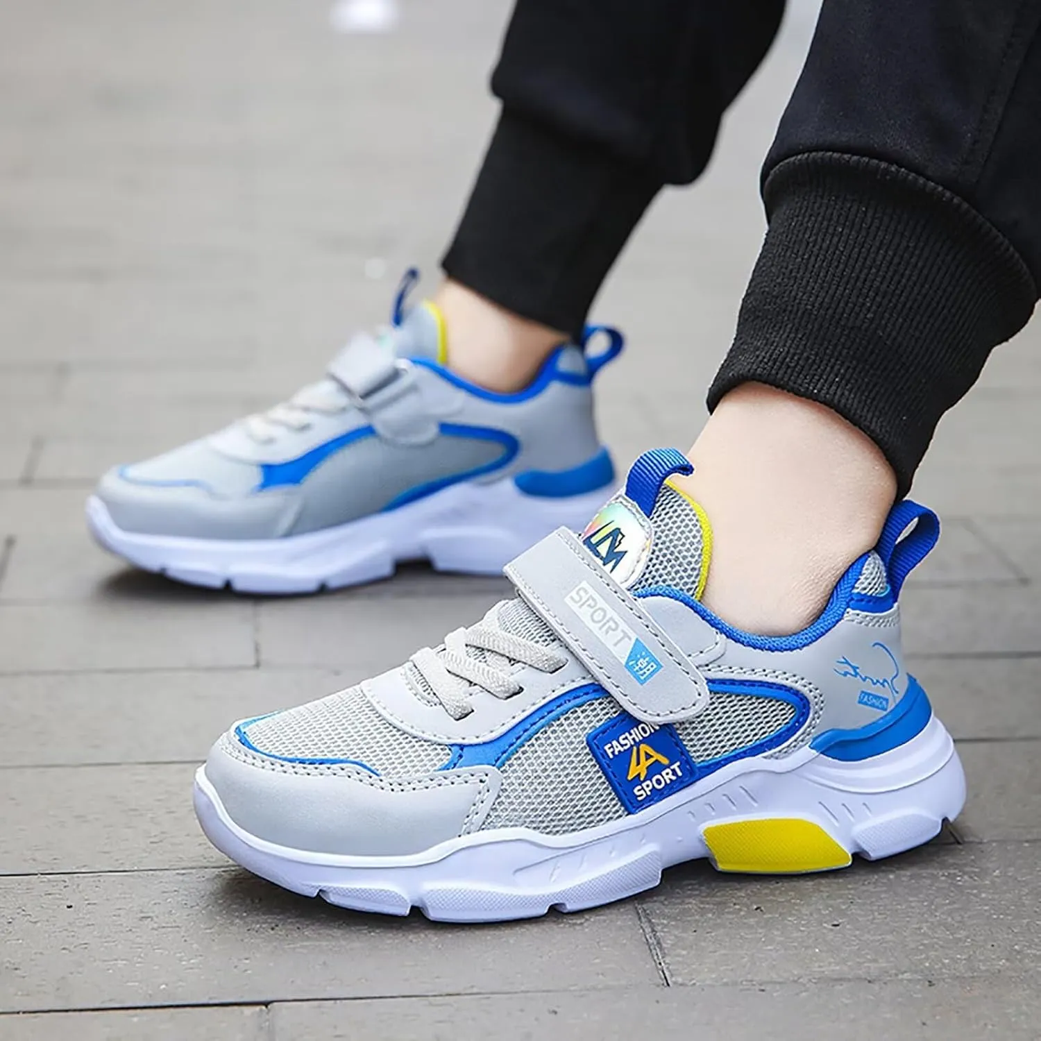 TERBOFIN Boys Tennis Shoes Running Sneakers Children's Sports Shoes Ultra Lightweight Breathable Soft Big Kids Fashion Casual Walking Shoes for Gym Workout School